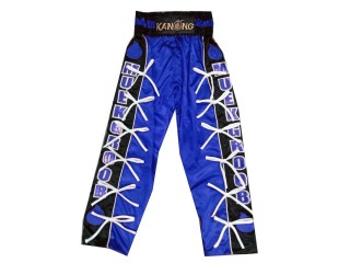 Personalizowane spodnie do kickboxingu : KNPANTS-005-Niebiesko-Czarny