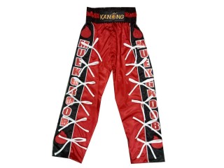 Personalizowane spodnie do kickboxingu : KNPANTS-005-Czerwono-Czarny