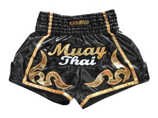 Kanong retro spodenki do kickboxingu : KNSRTO-232-Czarny