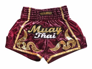 Kanong retro spodenki do kickboxingu : KNSRTO-232-Karmazynowy