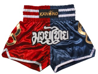 Spodenki do kickboxingu Kanong : KNS-143-Czerwony-Granatowy