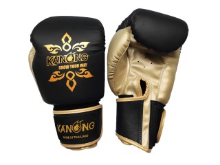 Rękawice do kickboxingu Kanong dla dzieci : Thai Power Czarny i Złoty