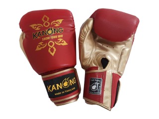 Rękawice do kickboxingu Kanong dla dzieci : Thai Power Czerwony i Złoty