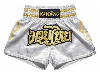 Spodenki do kickboxingu Kanong : KNS-121-Srebrny r