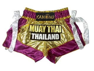 Spodenki do kickboxingu Kanong : KNS-152-Złoto-Fioletowy