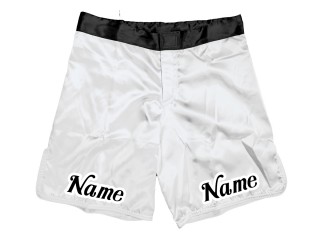 Personalizowane spodenki MMA z imieniem : Biały