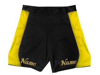 Indywidualnie zaprojektowane spodenki MMA dodają nazwę : Czarny-Żółty