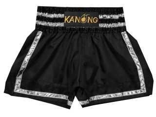 Szorty do kickboxingu Kanong : KNS-140-Czarny-Srebrny