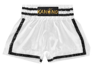 Szorty do kickboxingu Kanong : KNS-140-Biały-Czarny