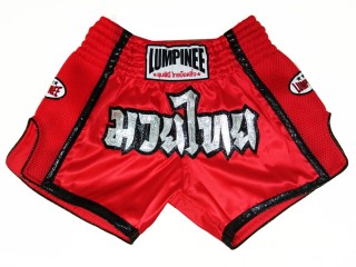 Spodenki do kickboxingu Lumpinee w stylu retro : LUMRTO-005-Czerwony