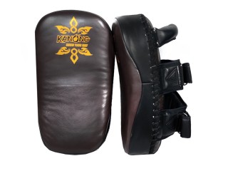 Ochraniacze do kopnięć tajskich Kanong Boxing Equipment (prawdziwa skóra) : Brązowy i Czarny